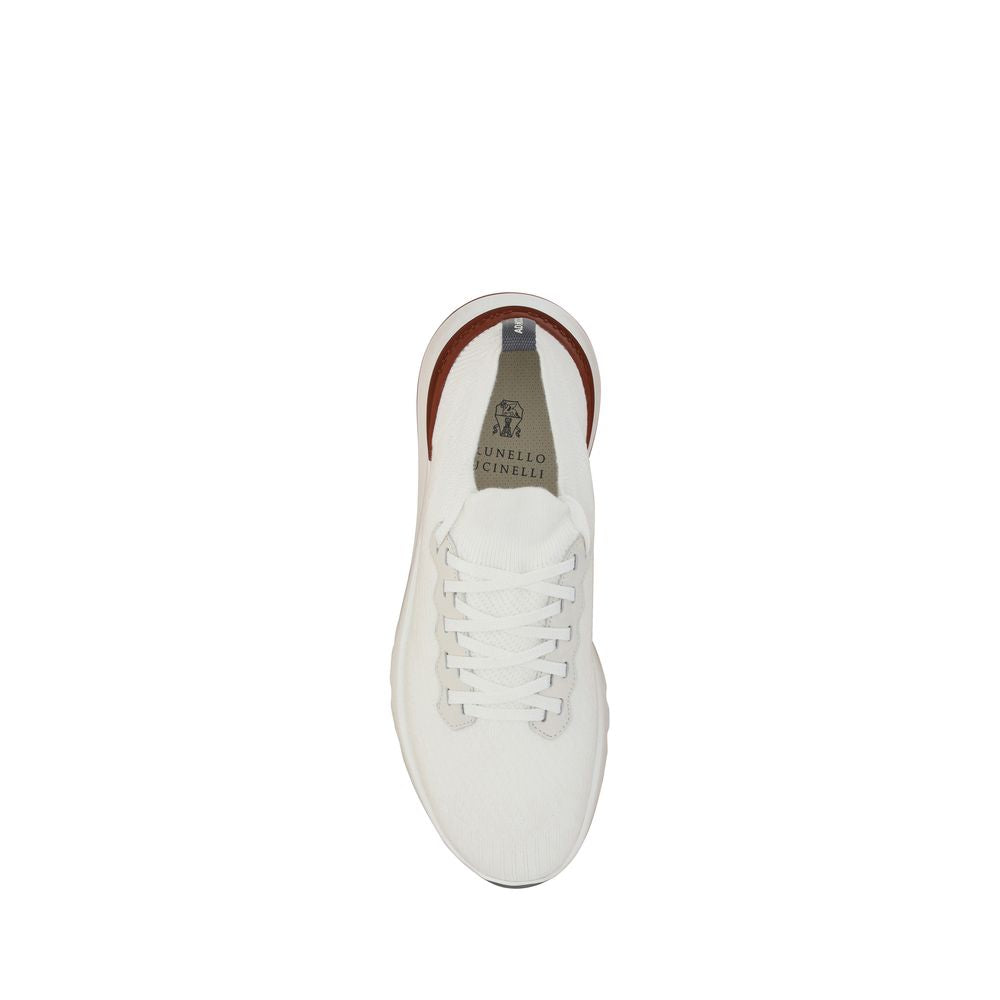 Brunello Cucinelli White Cotton Low Top Sneakers Curated Luxury Accessories by Orvyn