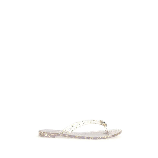 Casadei Gold Polyurethane Flat Sandals Curated Luxury Accessories by Orvyn