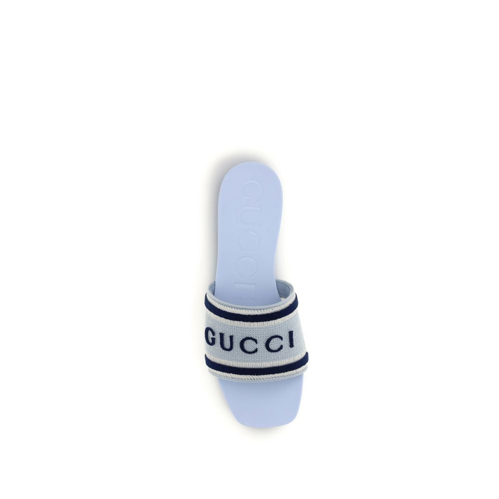 Gucci Blue Cotton Sandals Curated Luxury Accessories by Orvyn