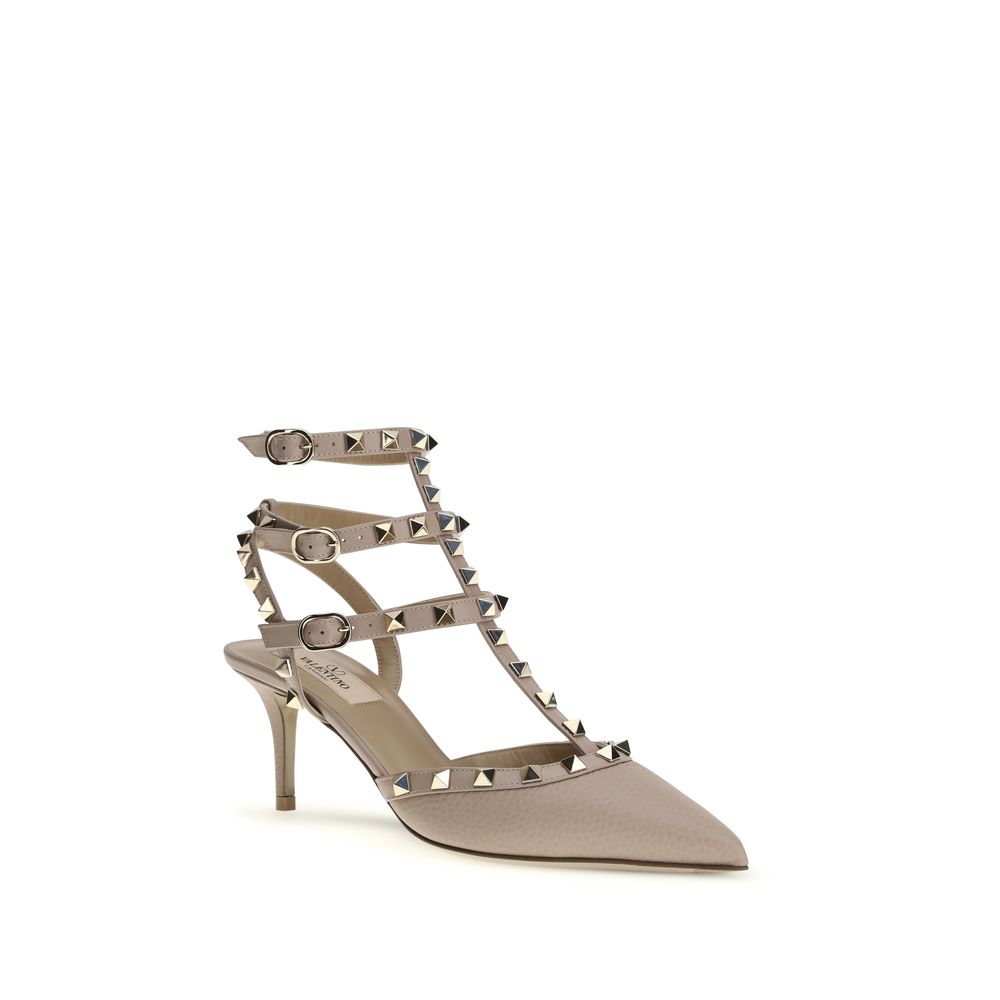 Valentino Garavani Gray Calf Leather Bos Taurus Pumps Curated Luxury Accessories by Orvyn