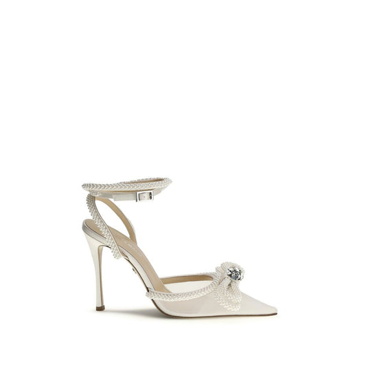 MACH & MACH White Silk High Heel Pumps Curated Luxury Accessories by Orvyn