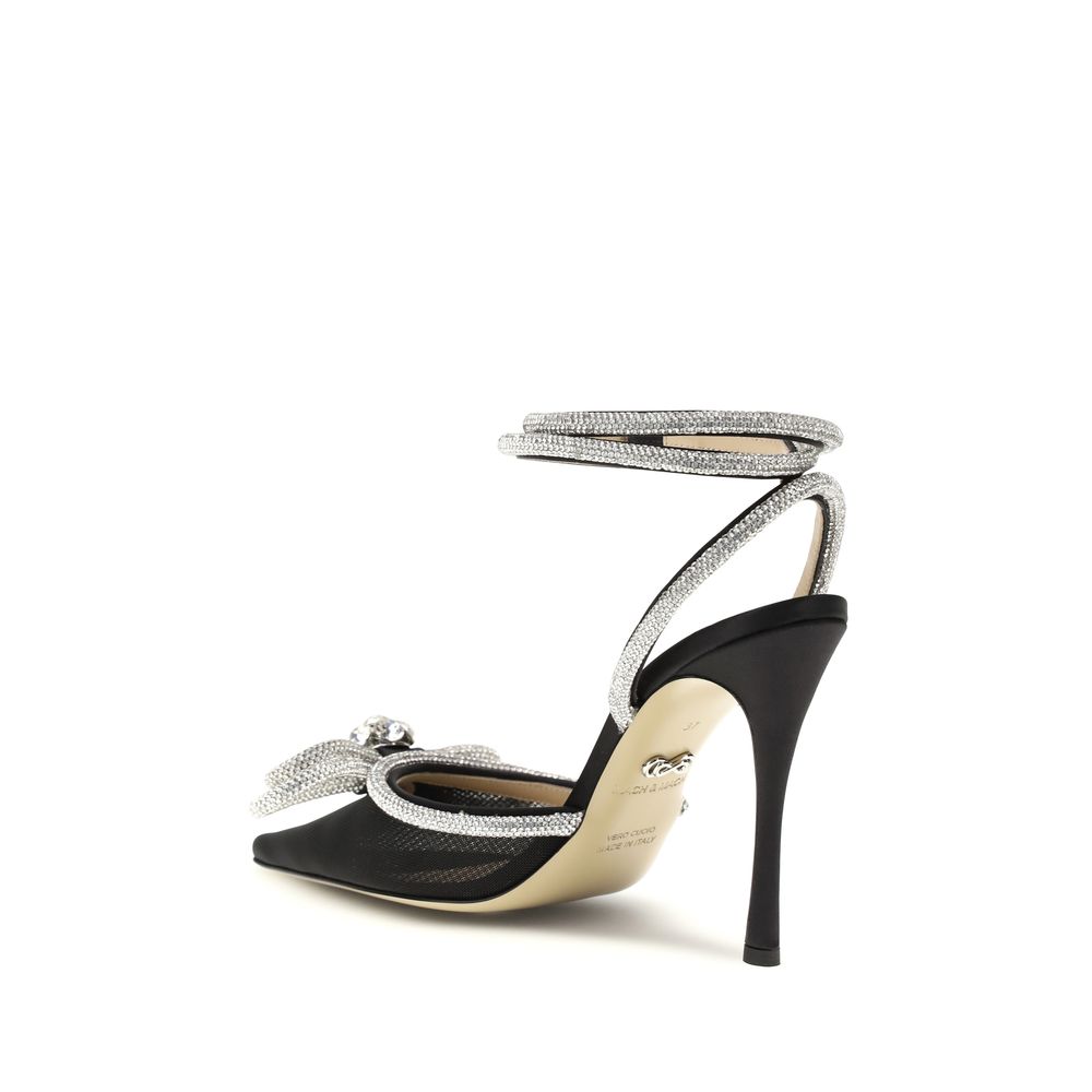 MACH & MACH Black Silk High Heel Pumps Curated Luxury Accessories by Orvyn