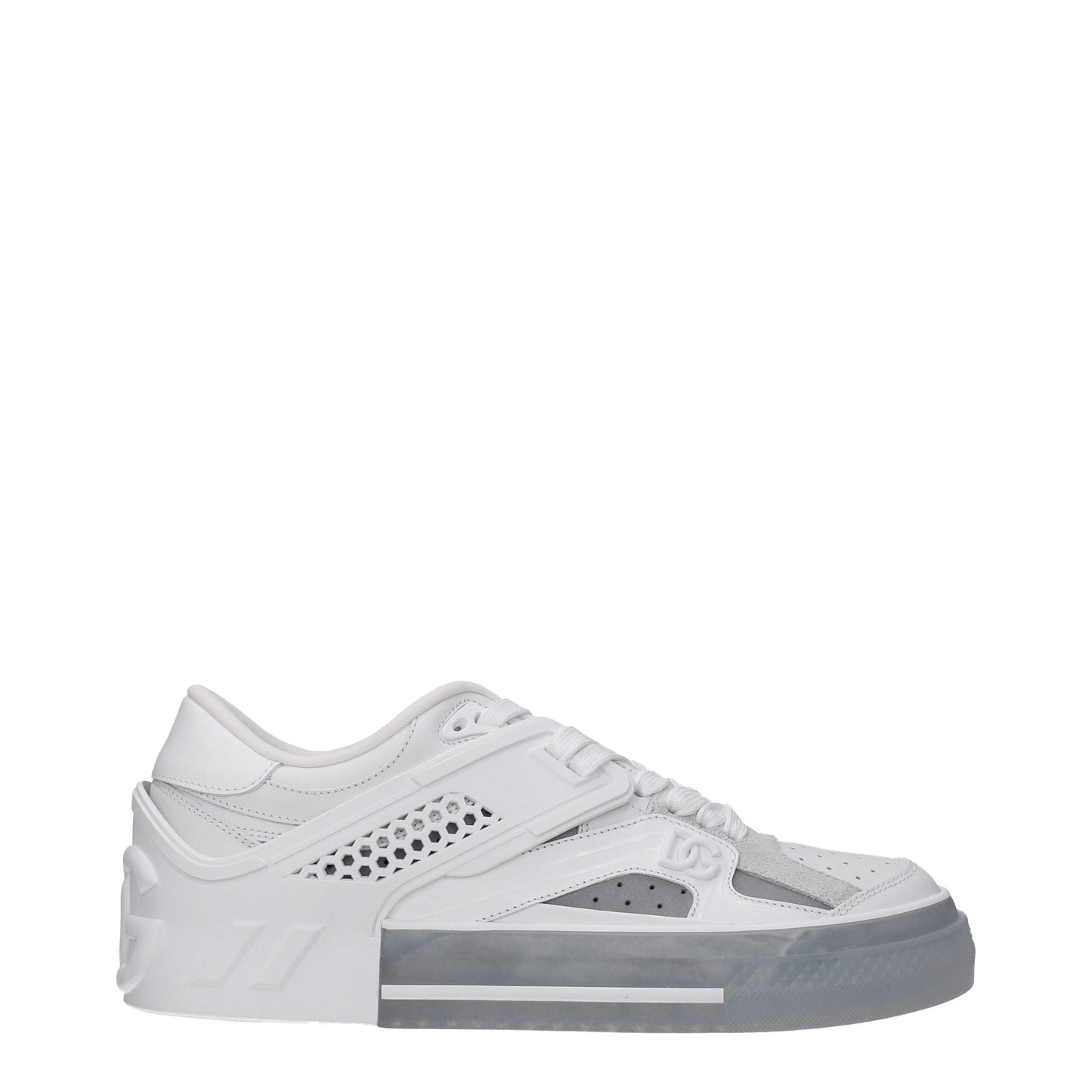 Dolce & Gabbana White Leather Low Top Sneakers weiss