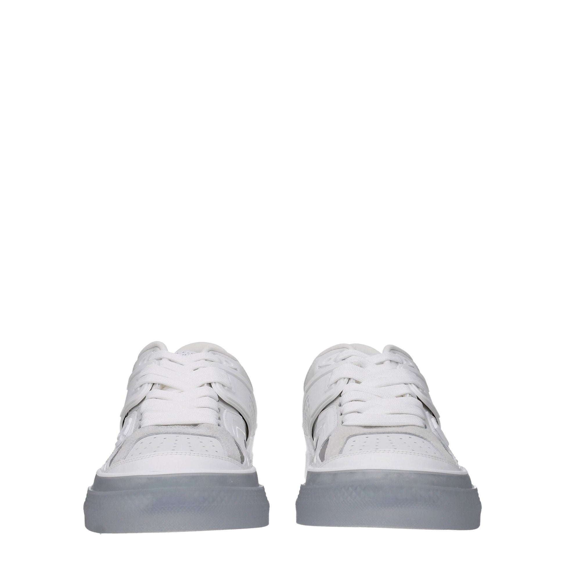 Dolce & Gabbana White Leather Low Top Sneakers weiss