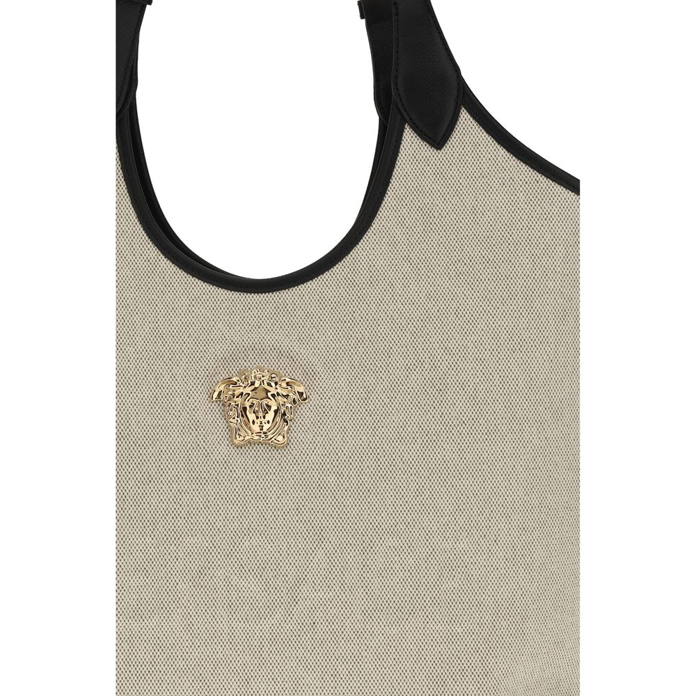 Versace Beige Cotton Shoulder Bag Curated Luxury Accessories by Orvyn