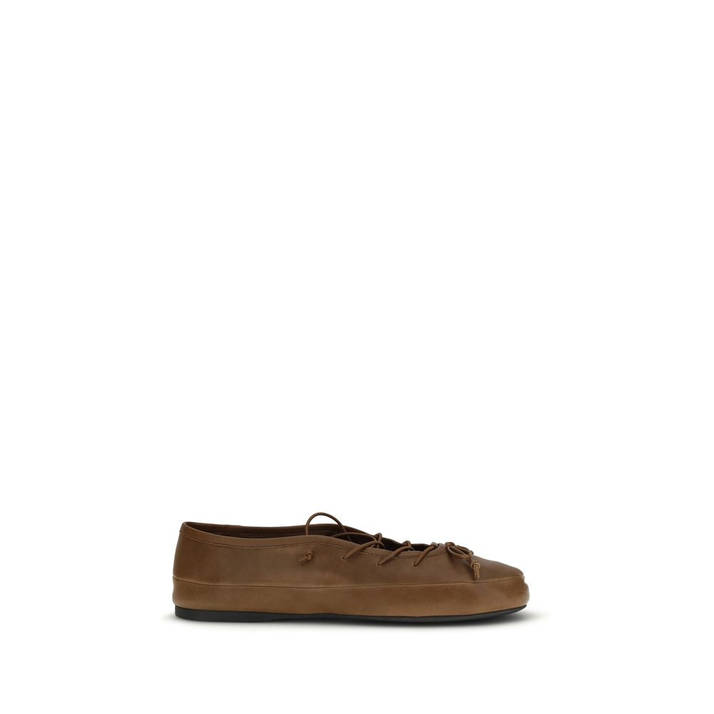 Miu Miu Brown Lamb Ovis Aries Aries Ballet Flats Curated Luxury Accessories by Orvyn