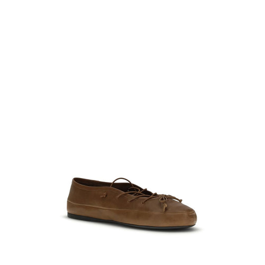 Miu Miu Brown Lamb Ovis Aries Aries Ballet Flats Curated Luxury Accessories by Orvyn