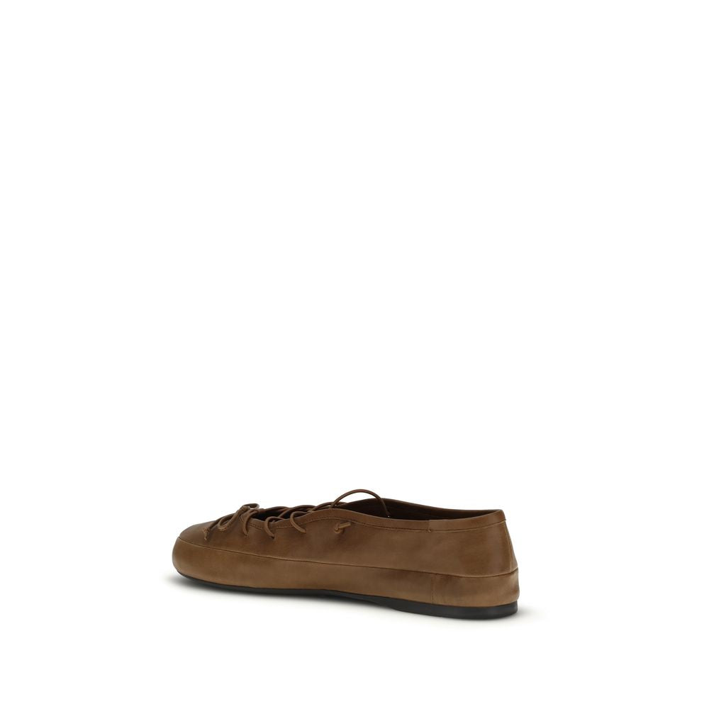 Miu Miu Brown Lamb Ovis Aries Aries Ballet Flats Curated Luxury Accessories by Orvyn
