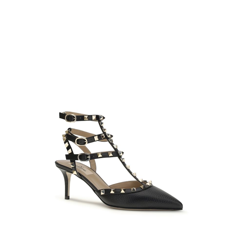 Valentino Garavani Black Calf Leather Bos Taurus High Heel Pumps Curated Luxury Accessories by Orvyn