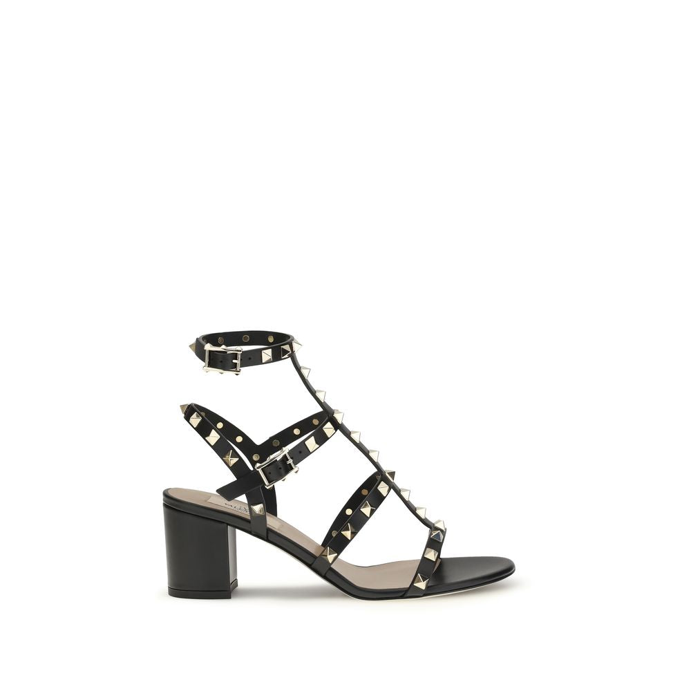 Valentino Garavani Black Calf Leather Bos Taurus Platform Sandals Curated Luxury Accessories by Orvyn