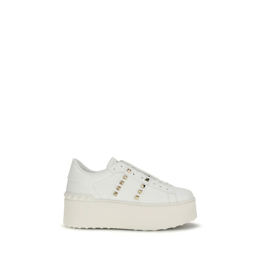 Valentino Garavani White Calf Leather Bos Taurus Platform Sneakers Curated Luxury Accessories by Orvyn