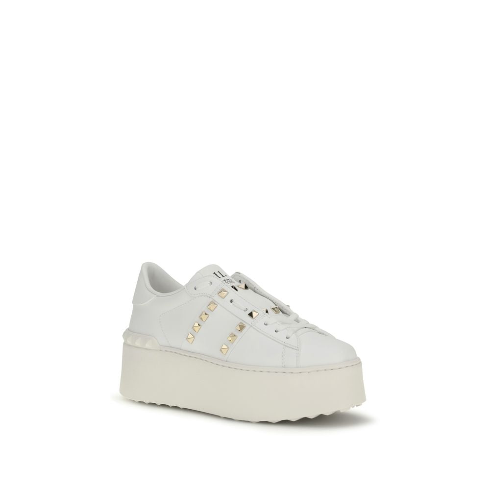 Valentino Garavani White Calf Leather Bos Taurus Platform Sneakers Curated Luxury Accessories by Orvyn