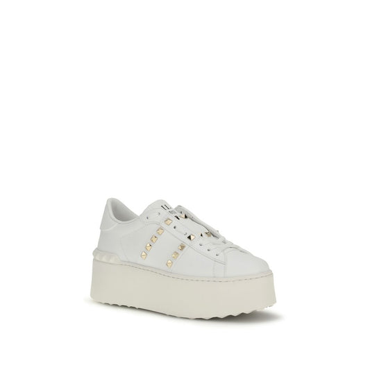 Valentino Garavani White Calf Leather Bos Taurus Platform Sneakers Curated Luxury Accessories by Orvyn