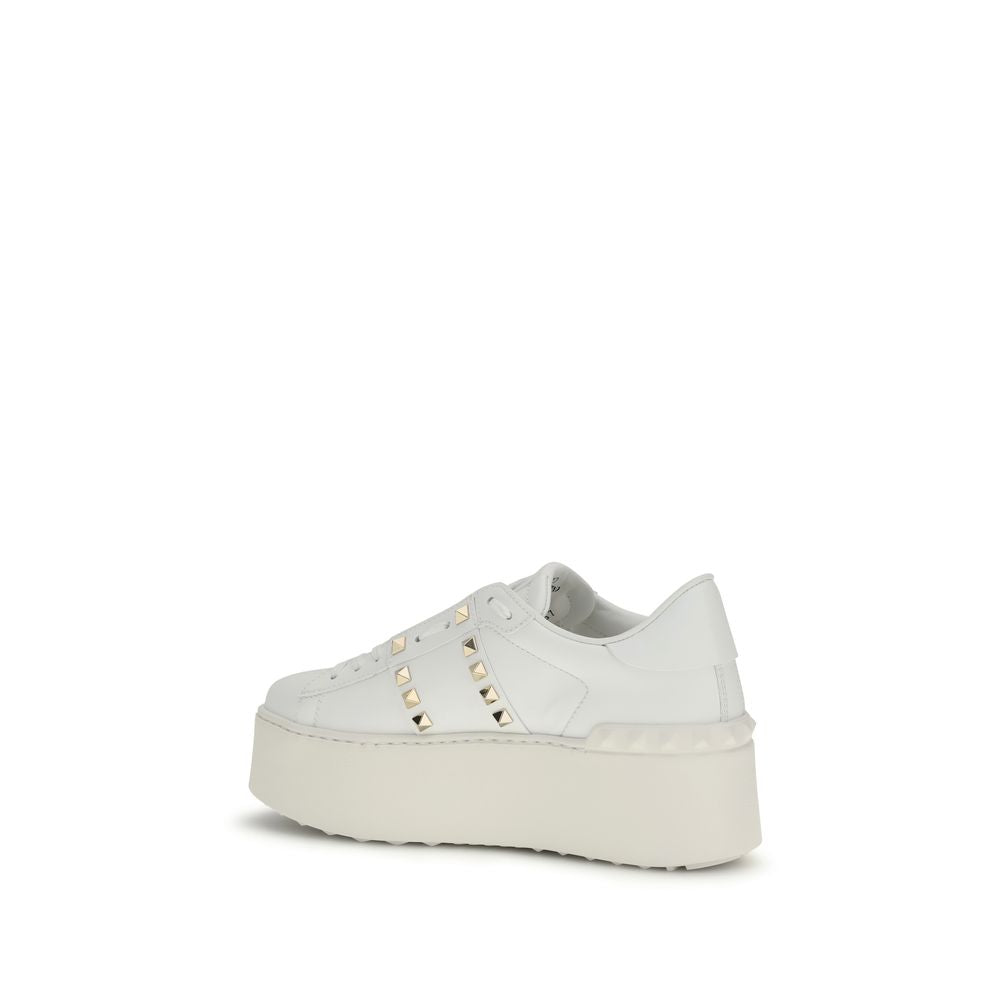 Valentino Garavani White Calf Leather Bos Taurus Platform Sneakers Curated Luxury Accessories by Orvyn