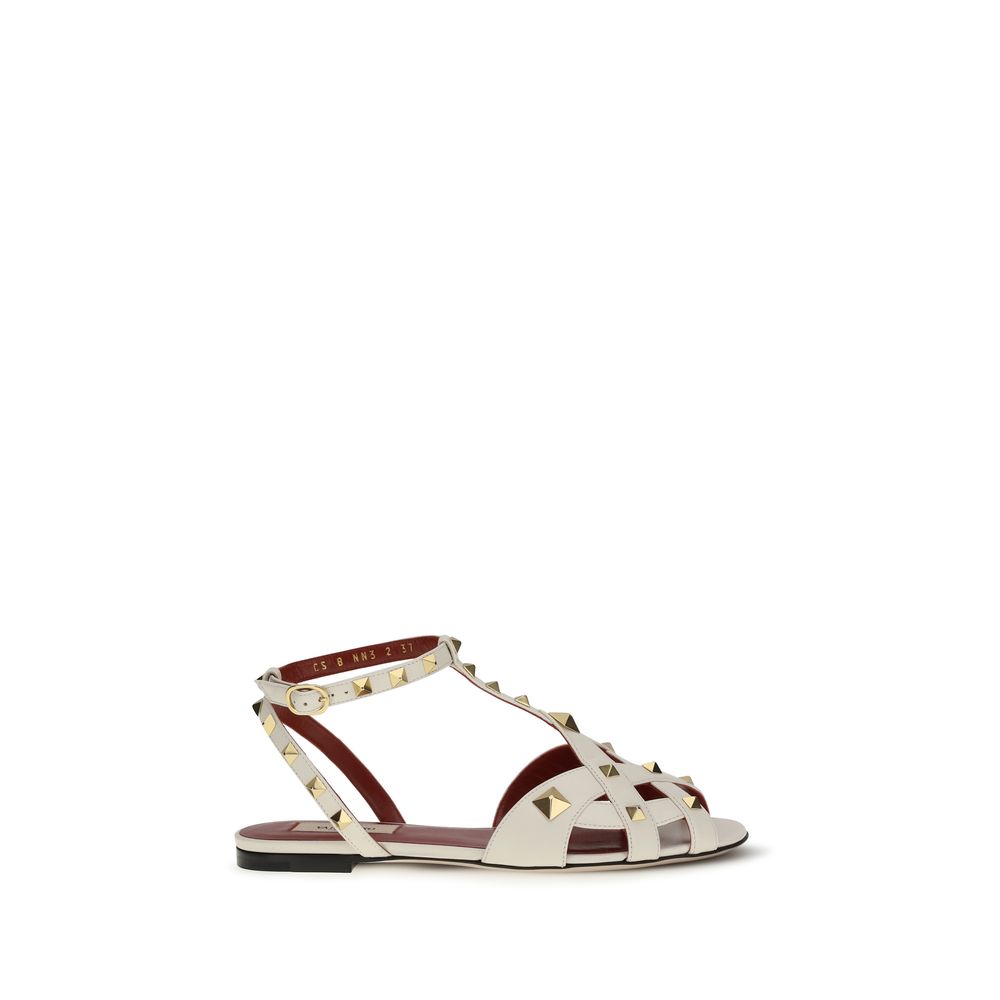 Valentino Garavani Beige Goatskin Flat Sandals Curated Luxury Accessories by Orvyn