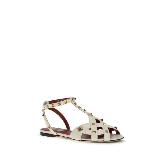 Valentino Garavani Beige Goatskin Flat Sandals Curated Luxury Accessories by Orvyn