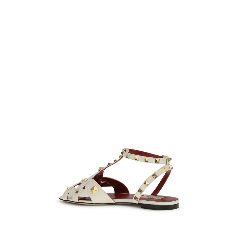 Valentino Garavani Beige Goatskin Flat Sandals Curated Luxury Accessories by Orvyn