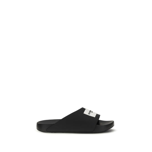 Givenchy Black Rubber Slippers Curated Luxury Accessories by Orvyn
