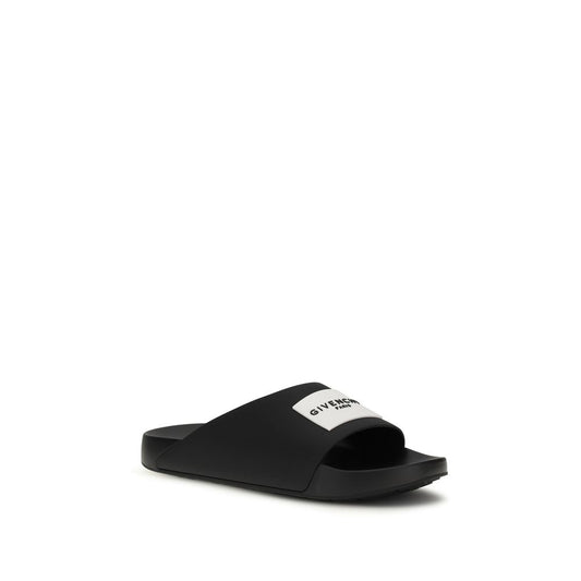 Givenchy Black Rubber Slippers Curated Luxury Accessories by Orvyn