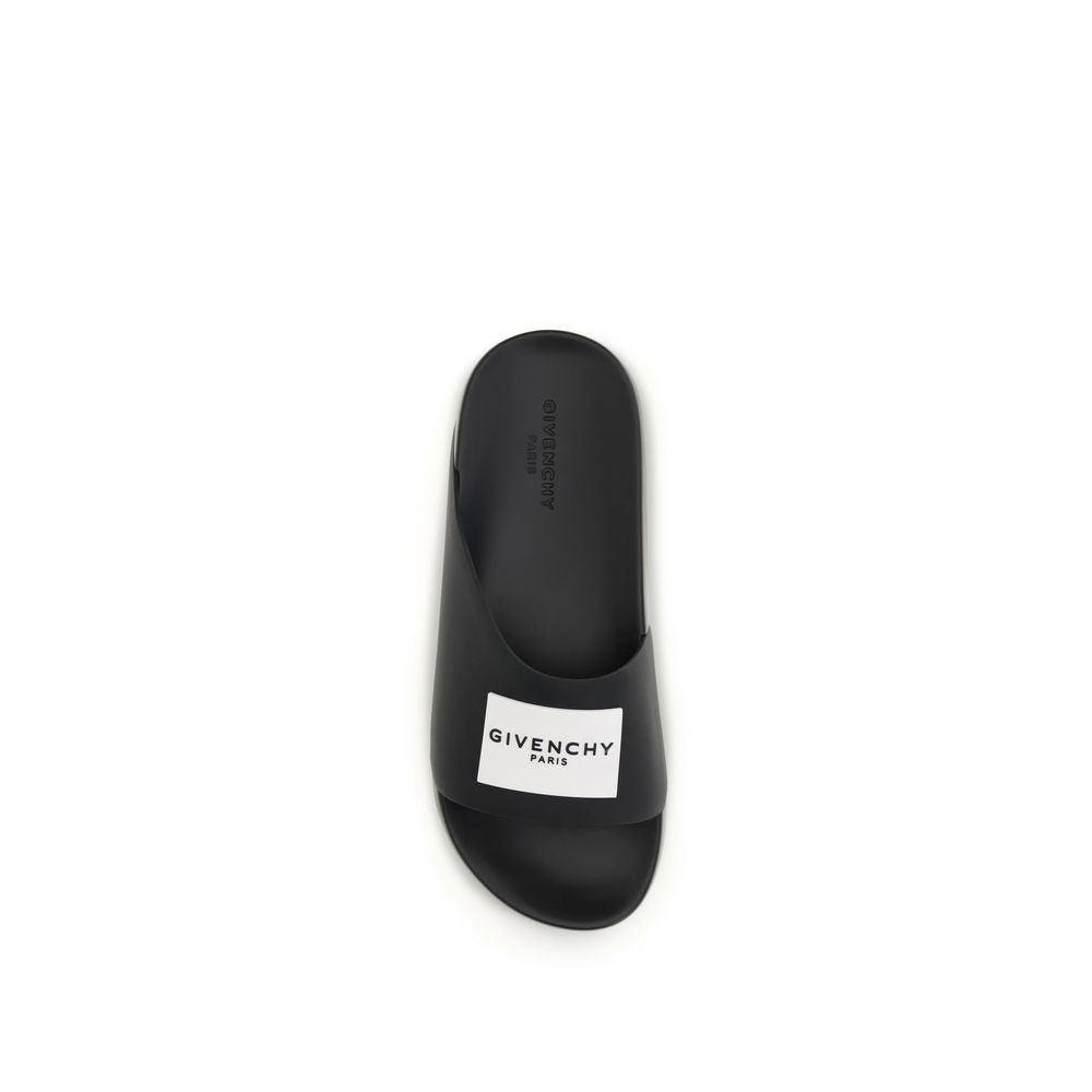 Givenchy Black Rubber Slippers Curated Luxury Accessories by Orvyn