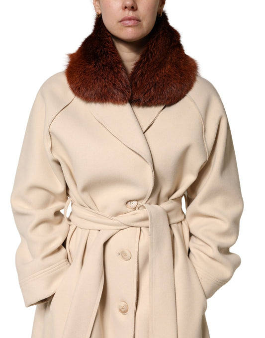 Dolce & Gabbana Brown Mink Fur Collar Women Neck Wrap 60cm x 14cm Scarf Curated Luxury Accessories by Orvyn