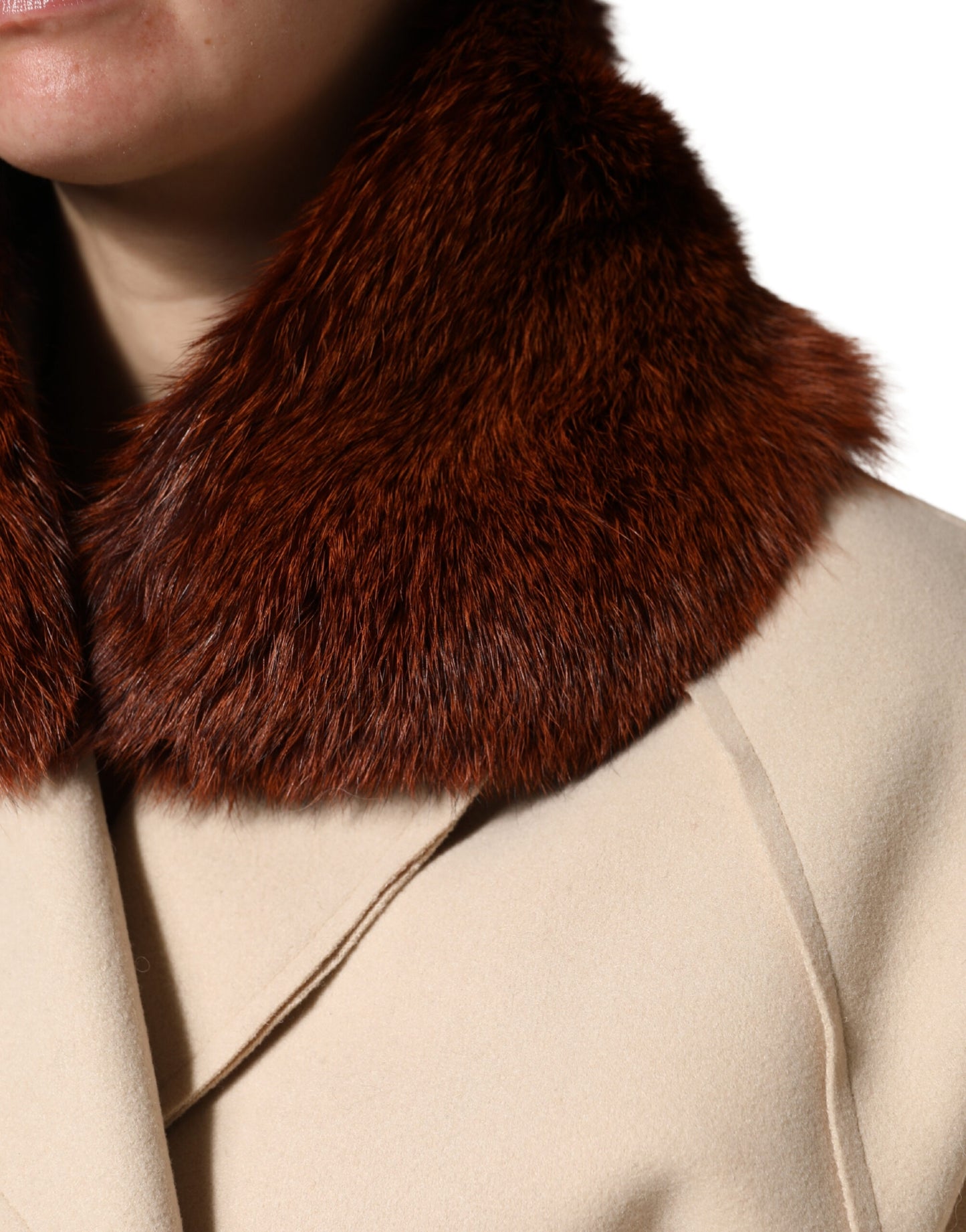 Dolce & Gabbana Brown Mink Fur Collar Women Neck Wrap 60cm x 14cm Scarf Curated Luxury Accessories by Orvyn