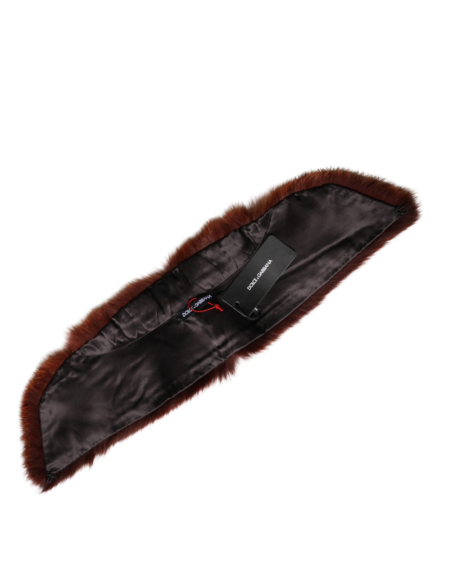 Dolce & Gabbana Brown Mink Fur Collar Women Neck Wrap 60cm x 14cm Scarf Curated Luxury Accessories by Orvyn