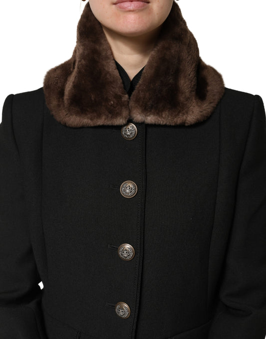 Dolce & Gabbana Brown Fur Shoulder Collar Neck Wrap 60cm x 14cm Scarf Curated Luxury Accessories by Orvyn