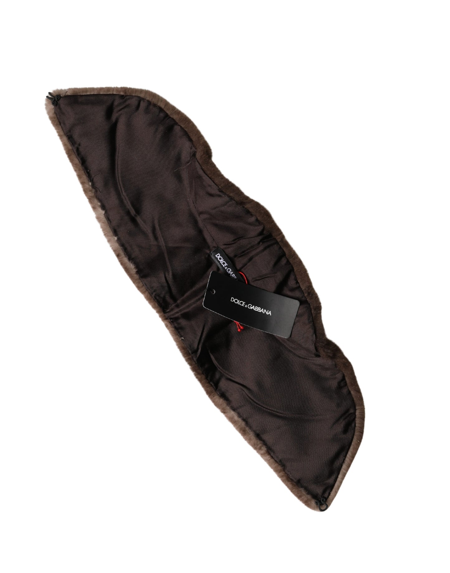 Dolce & Gabbana Brown Fur Shoulder Collar Neck Wrap 60cm x 14cm Scarf Curated Luxury Accessories by Orvyn