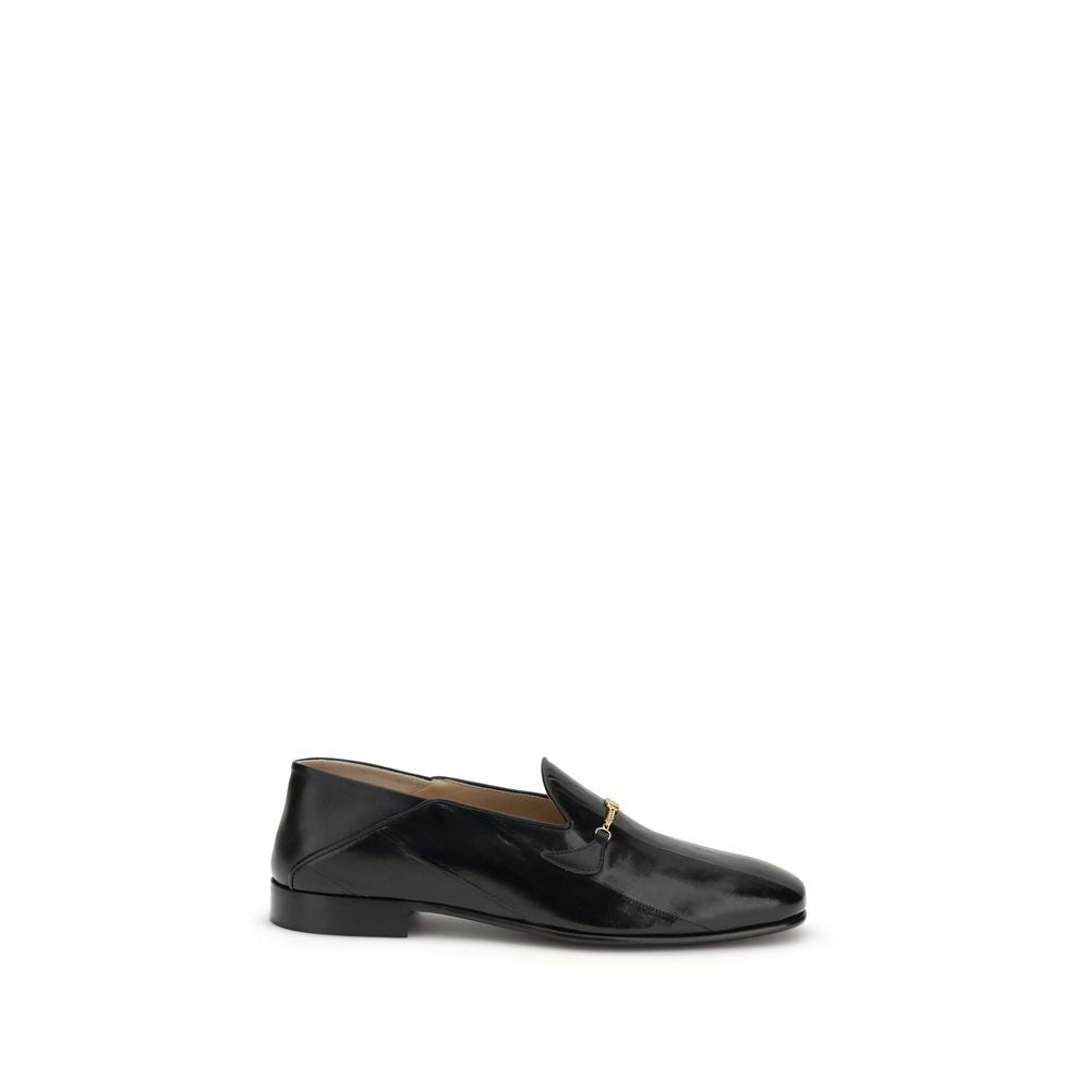 Valentino Garavani Black Calf Leather Bos Taurus Slip-On Loafers Curated Luxury Accessories by Orvyn
