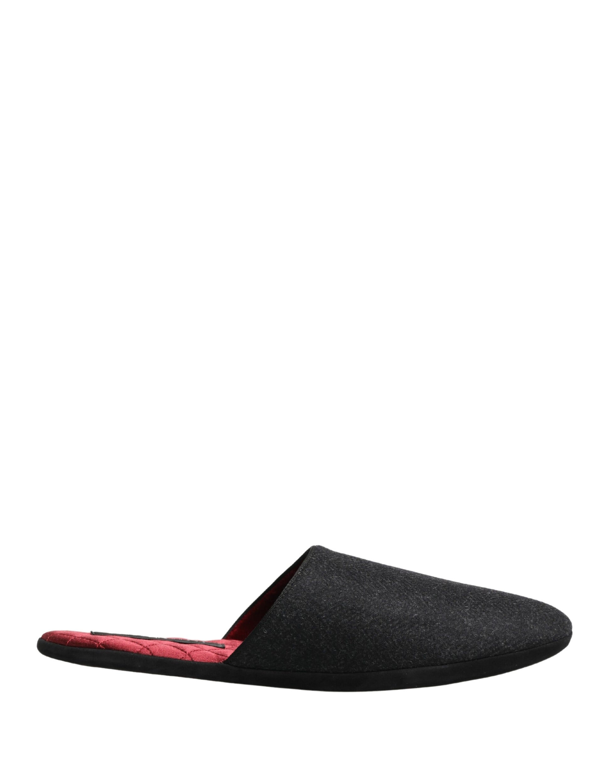Dolce & Gabbana Anthracite Wool Cashmere Quilted Slippers Shoes Curated Luxury Accessories by Orvyn