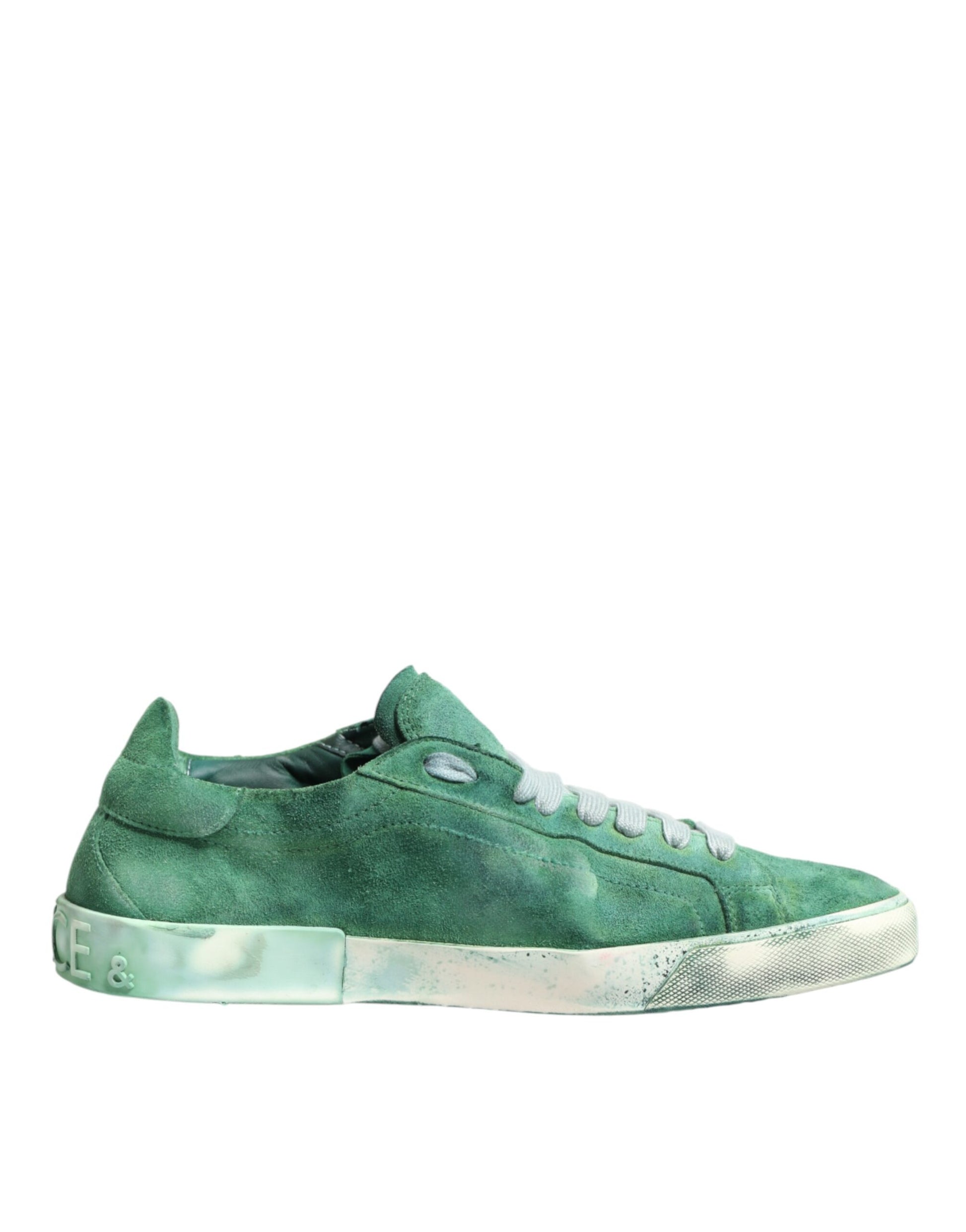 Dolce & Gabbana Green Suade DG Logo Sole Low Top Sneakers Shoes Curated Luxury Accessories by Orvyn