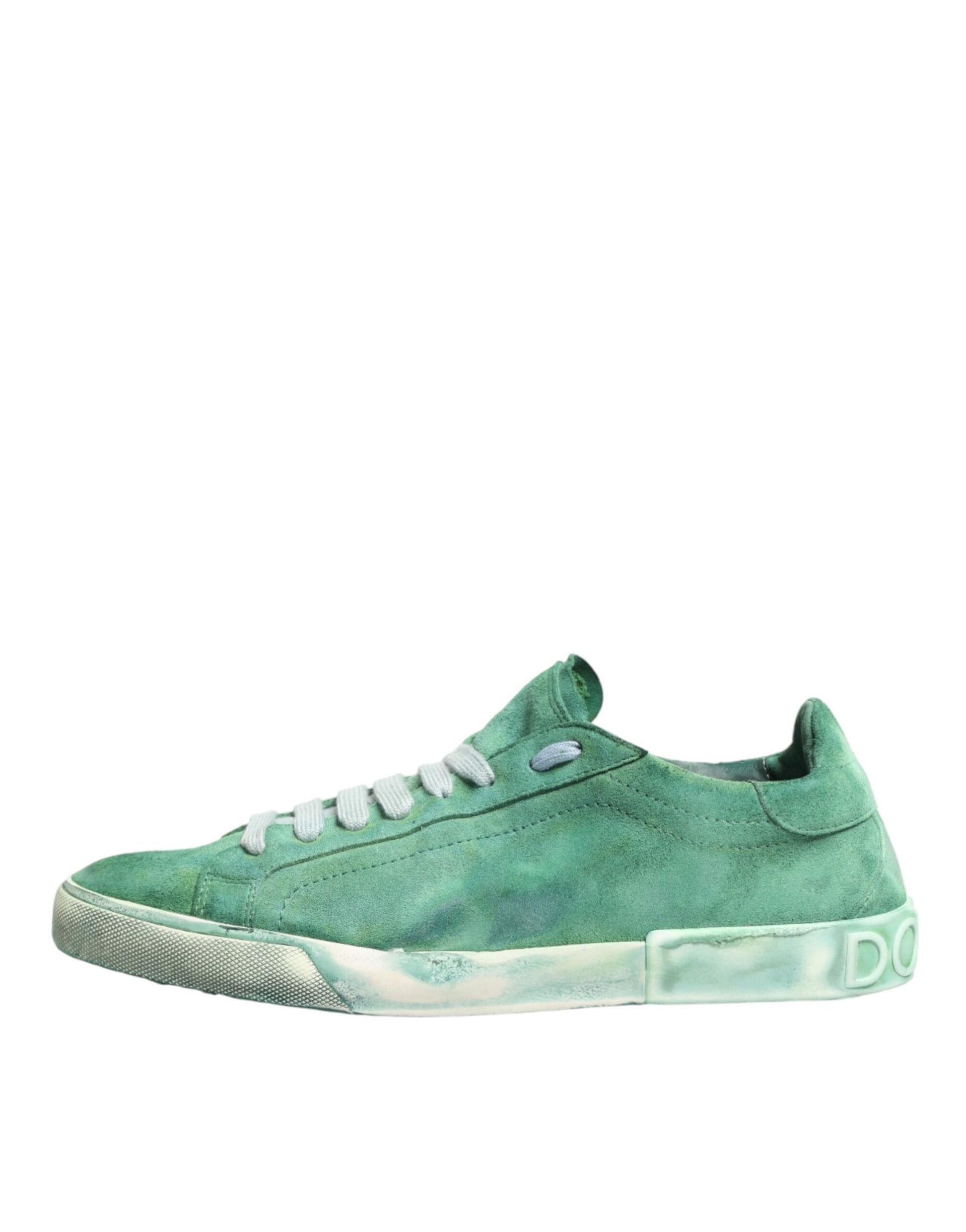Dolce & Gabbana Green Suade DG Logo Sole Low Top Sneakers Shoes Curated Luxury Accessories by Orvyn