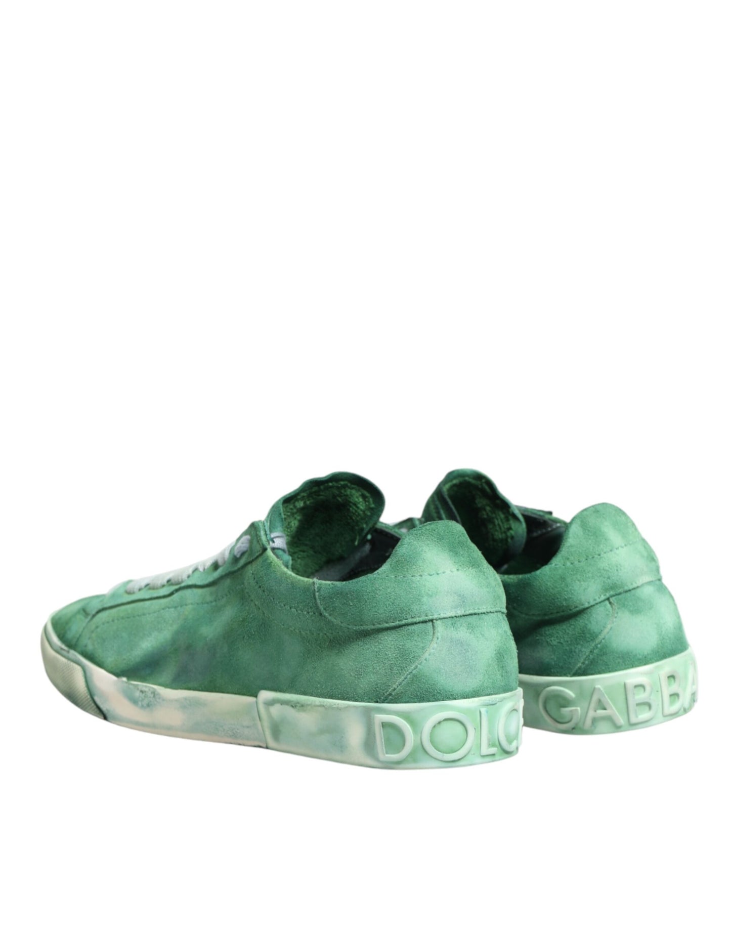 Dolce & Gabbana Green Suade DG Logo Sole Low Top Sneakers Shoes Curated Luxury Accessories by Orvyn