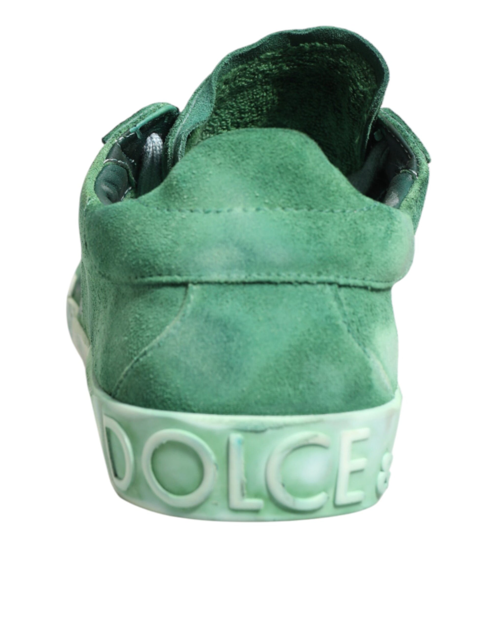 Dolce & Gabbana Green Suade DG Logo Sole Low Top Sneakers Shoes Curated Luxury Accessories by Orvyn