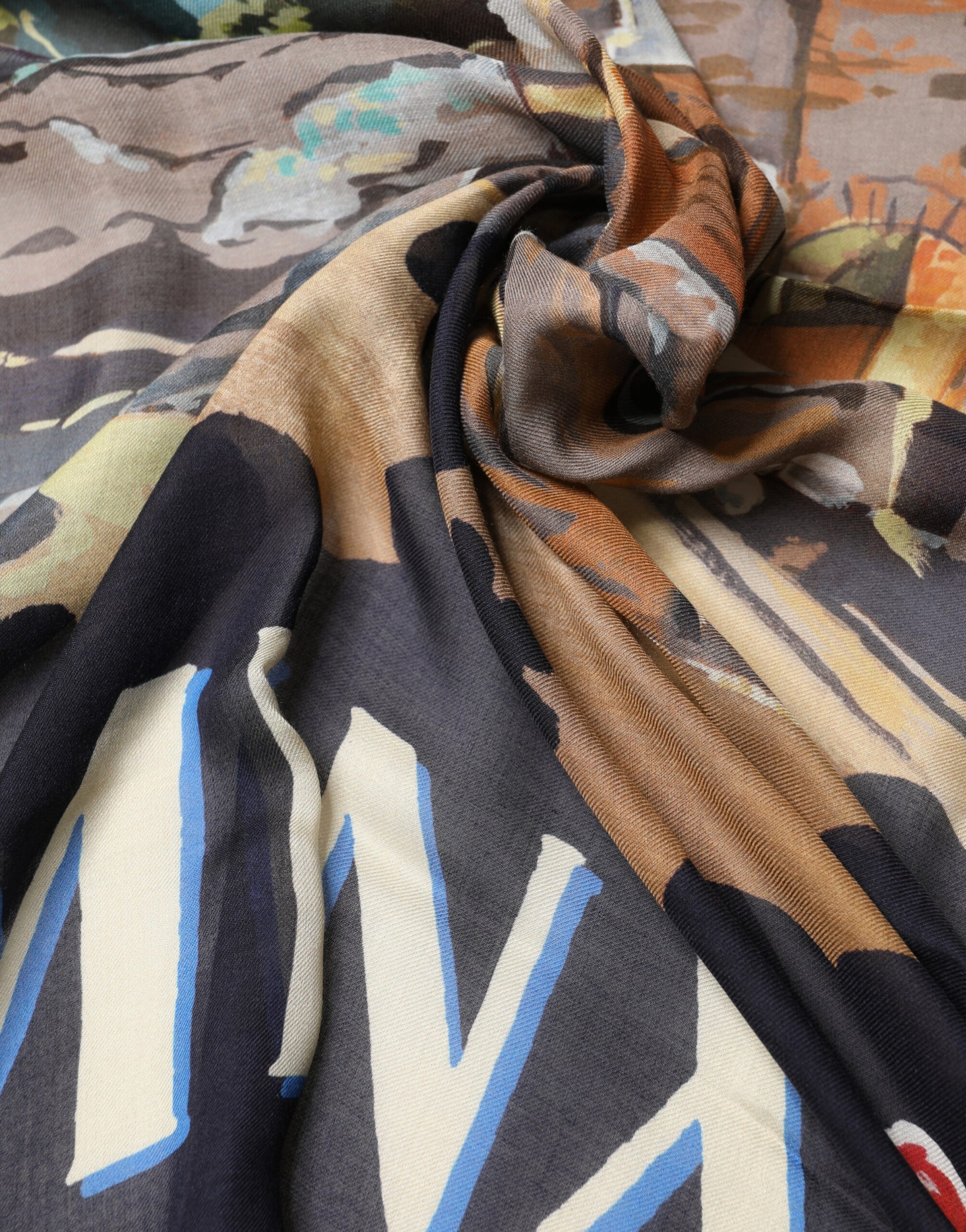 Dolce & Gabbana Multicolor Taormina Modal Shawl 130cm x 130cm Men Scarf Curated Luxury Accessories by Orvyn