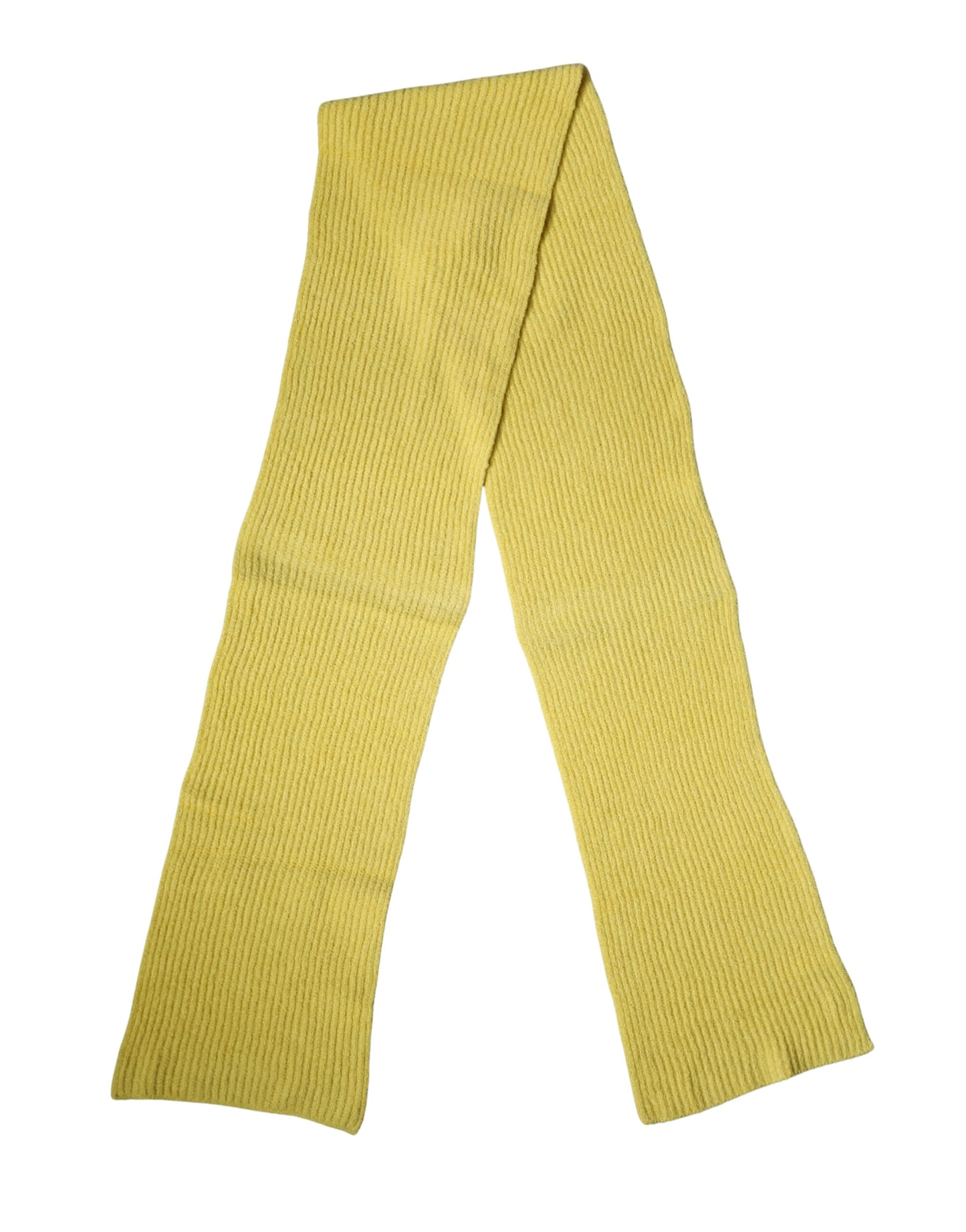 Dolce & Gabbana Yellow Cotton Knitted Neck Foulard 270cm x 31cm Men Scarf Curated Luxury Accessories by Orvyn