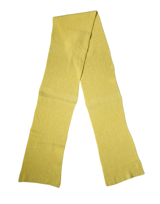 Dolce & Gabbana Yellow Cotton Knitted Neck Foulard 270cm x 31cm Men Scarf Curated Luxury Accessories by Orvyn