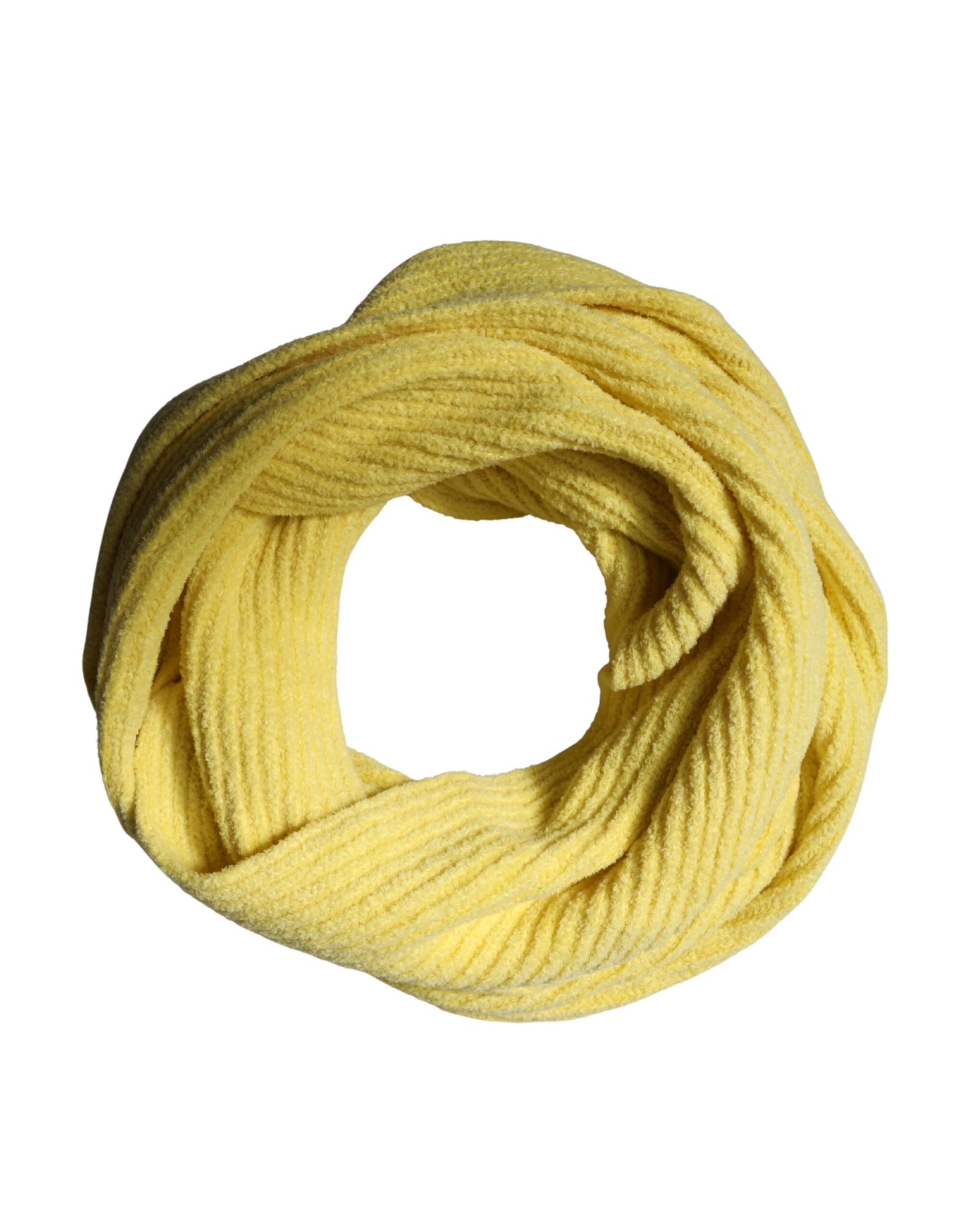 Dolce & Gabbana Yellow Cotton Knitted Neck Foulard 270cm x 31cm Men Scarf Curated Luxury Accessories by Orvyn
