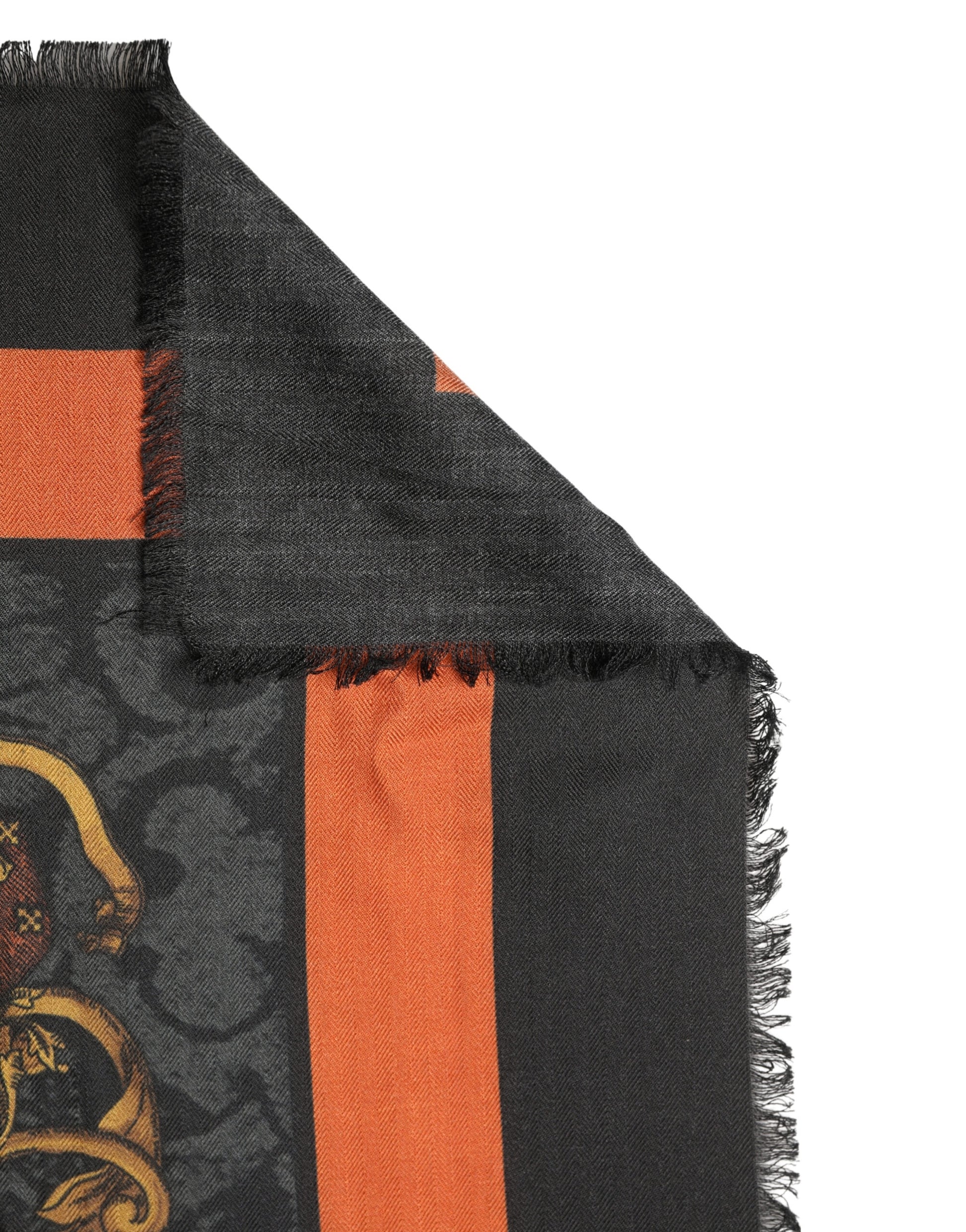 Dolce & Gabbana Multicolor Crest Print Cashmere 272cm x 132cm Men Scarf Curated Luxury Accessories by Orvyn
