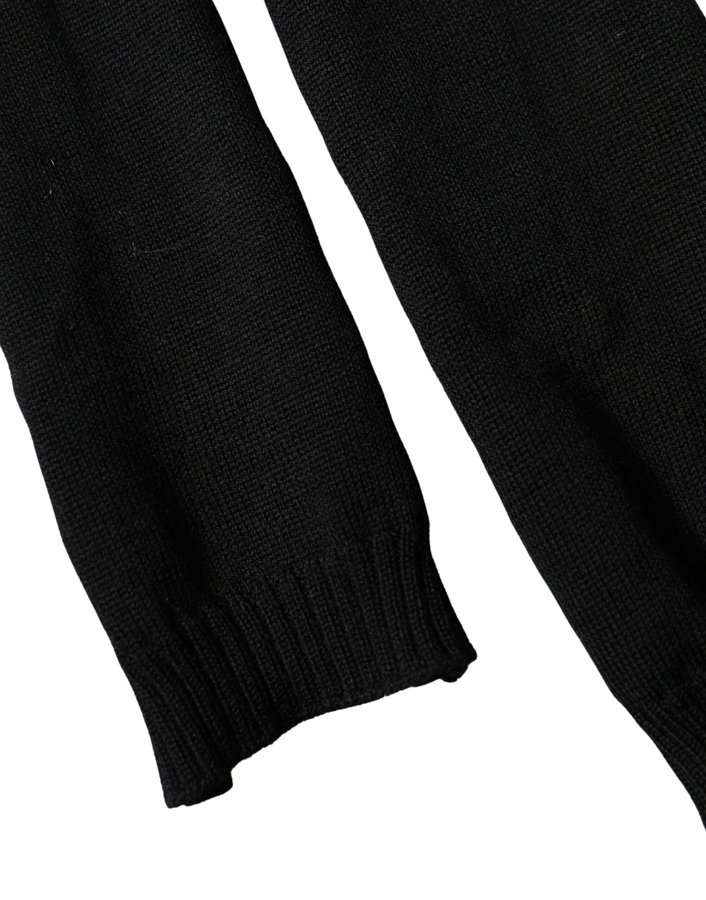Dolce & Gabbana Black Wool Knitted Neck Foulard 259cm x 17cm Men Scarf Curated Luxury Accessories by Orvyn