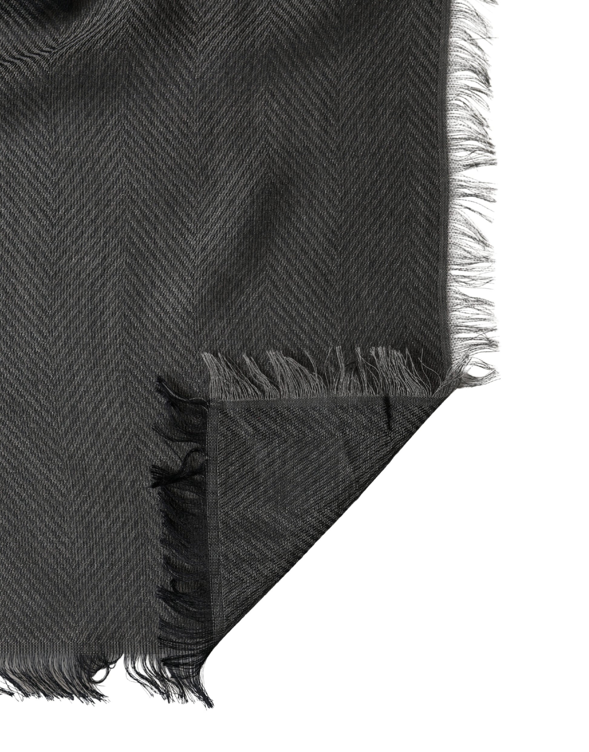 Dolce & Gabbana Black Modal Warmer Shawl Fringes 140cm x 134cm Men Scarf Curated Luxury Accessories by Orvyn
