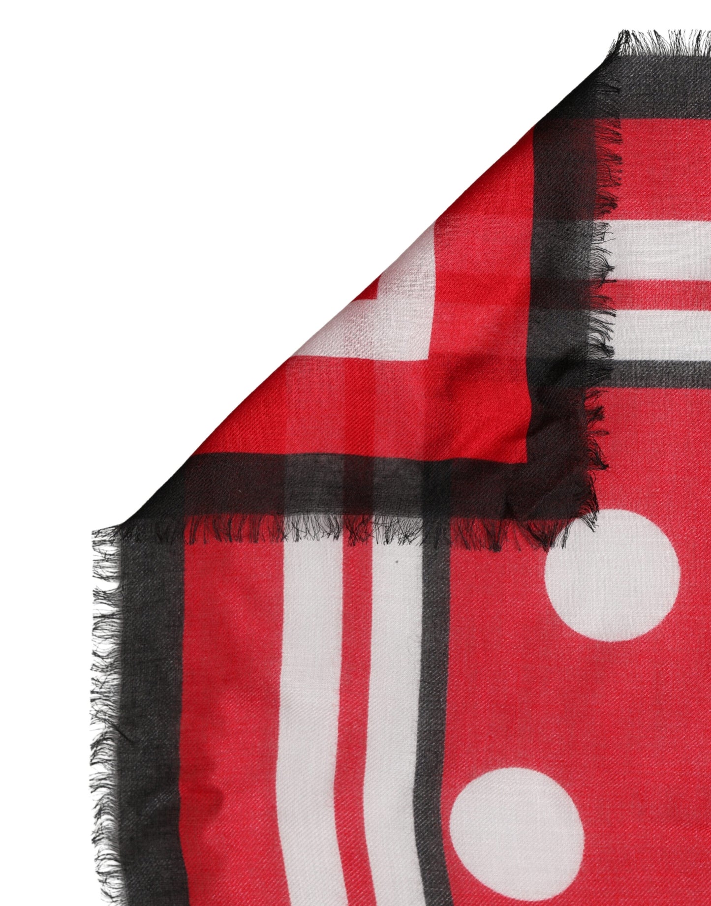 Dolce & Gabbana Red Polka Dot Print Square Stole 130cm x 130cm Scarf Curated Luxury Accessories by Orvyn
