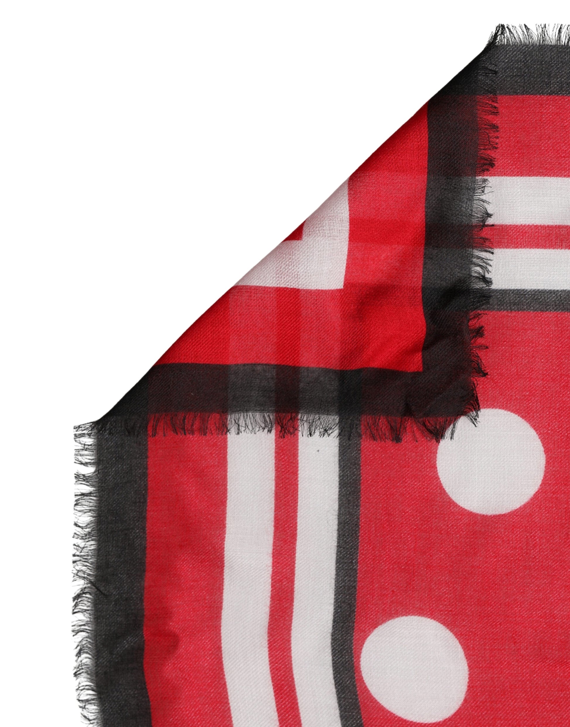 Dolce & Gabbana Red Polka Dot Print Square Stole 130cm x 130cm Scarf Curated Luxury Accessories by Orvyn