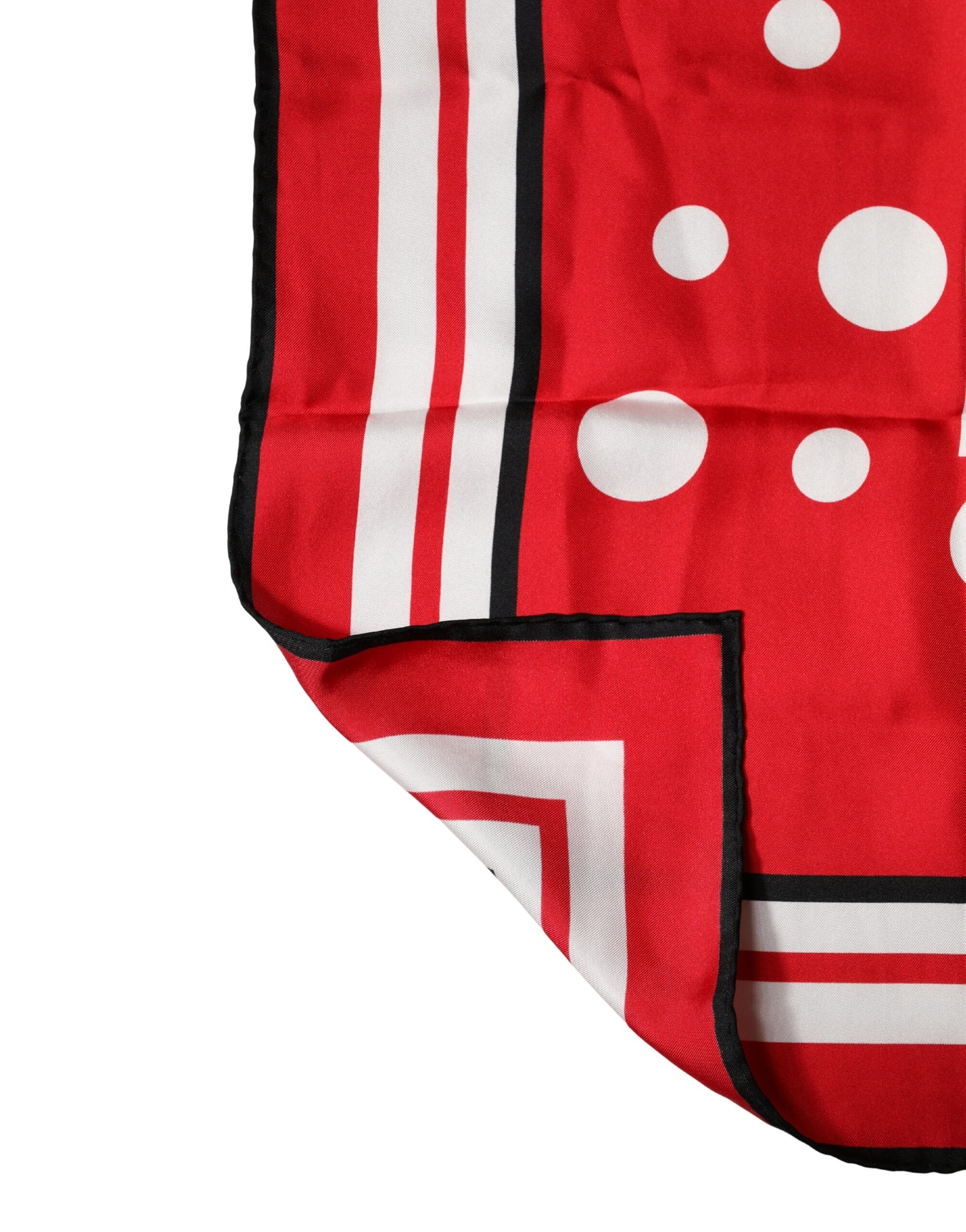 Dolce & Gabbana Red White Polka Dot Square Foulard 90cm x 88cm Scarf Curated Luxury Accessories by Orvyn