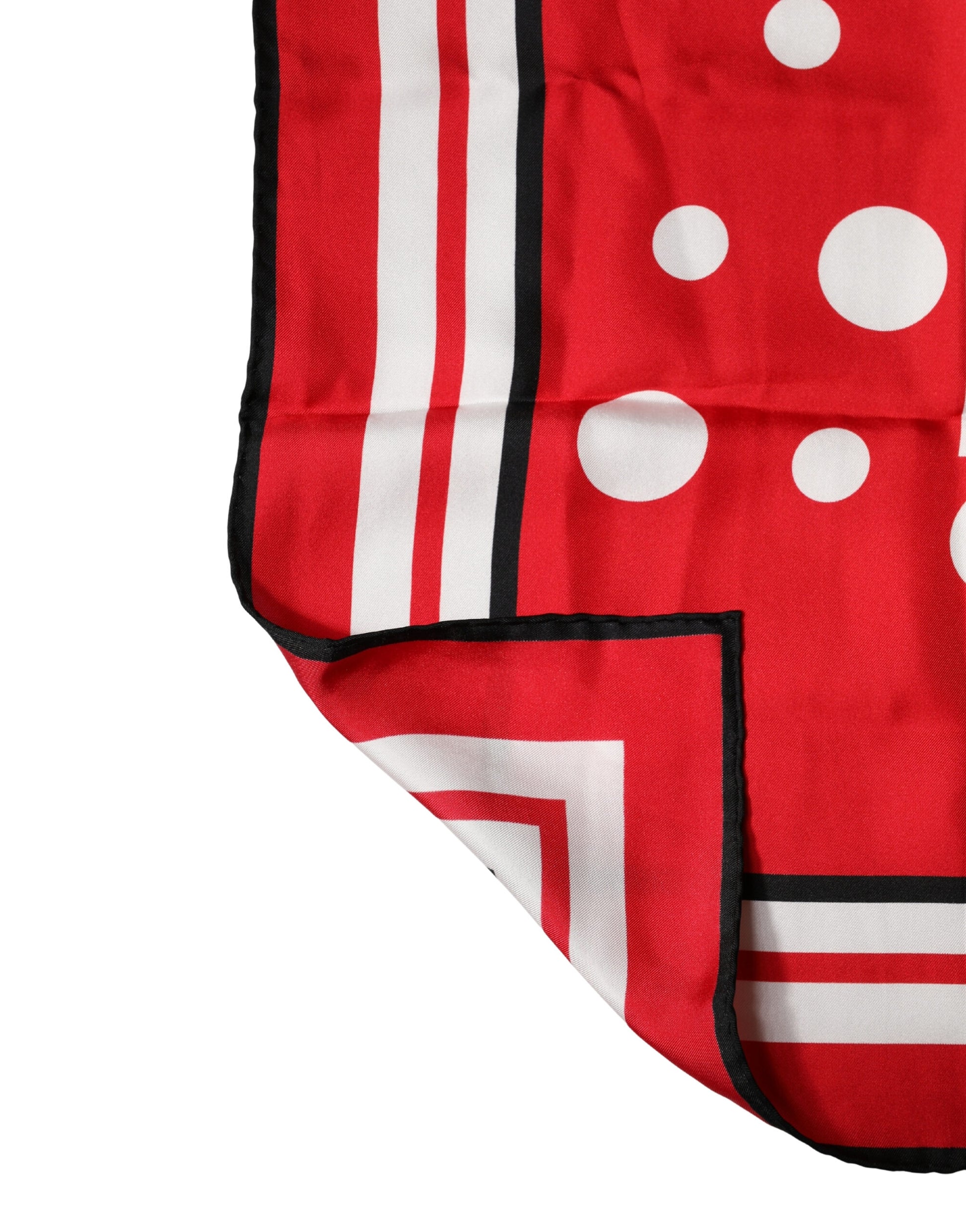 Dolce & Gabbana Red White Polka Dot Square Foulard 90cm x 88cm Scarf Curated Luxury Accessories by Orvyn