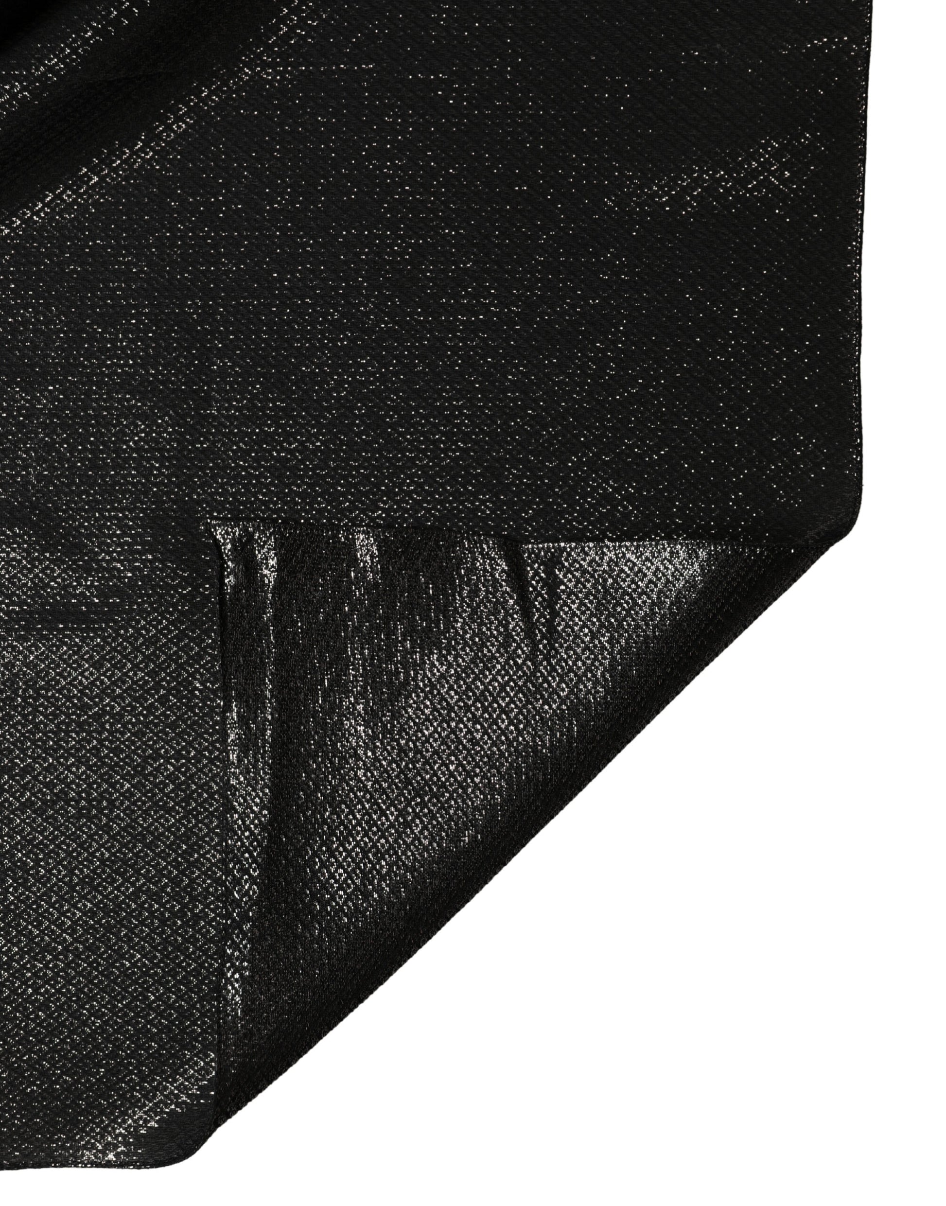 Dolce & Gabbana Black Silk Square Wrap Shawl Foulard 122cm x 120cm Scarf Curated Luxury Accessories by Orvyn