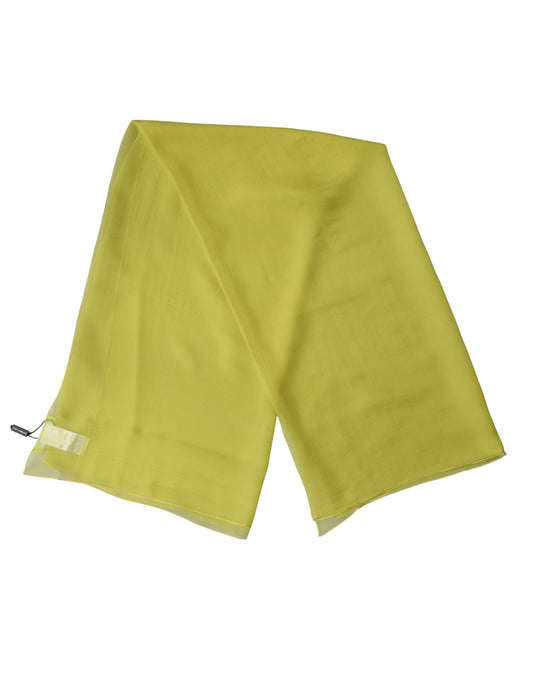 Dolce & Gabbana Yellow Silk Neck Wrap Shawl Foulard 120cm x 117cm Scarf Curated Luxury Accessories by Orvyn