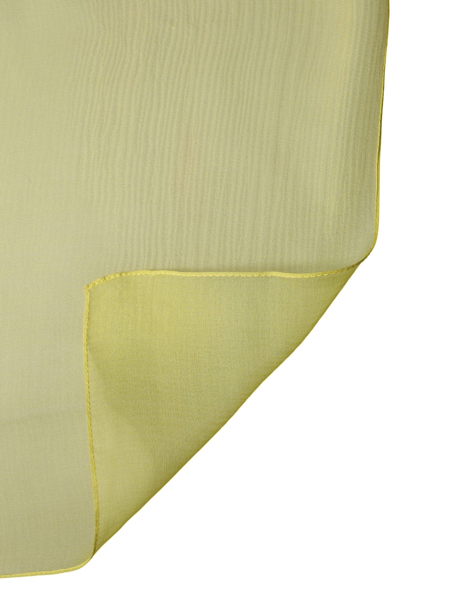 Dolce & Gabbana Yellow Silk Neck Wrap Shawl Foulard 120cm x 117cm Scarf Curated Luxury Accessories by Orvyn