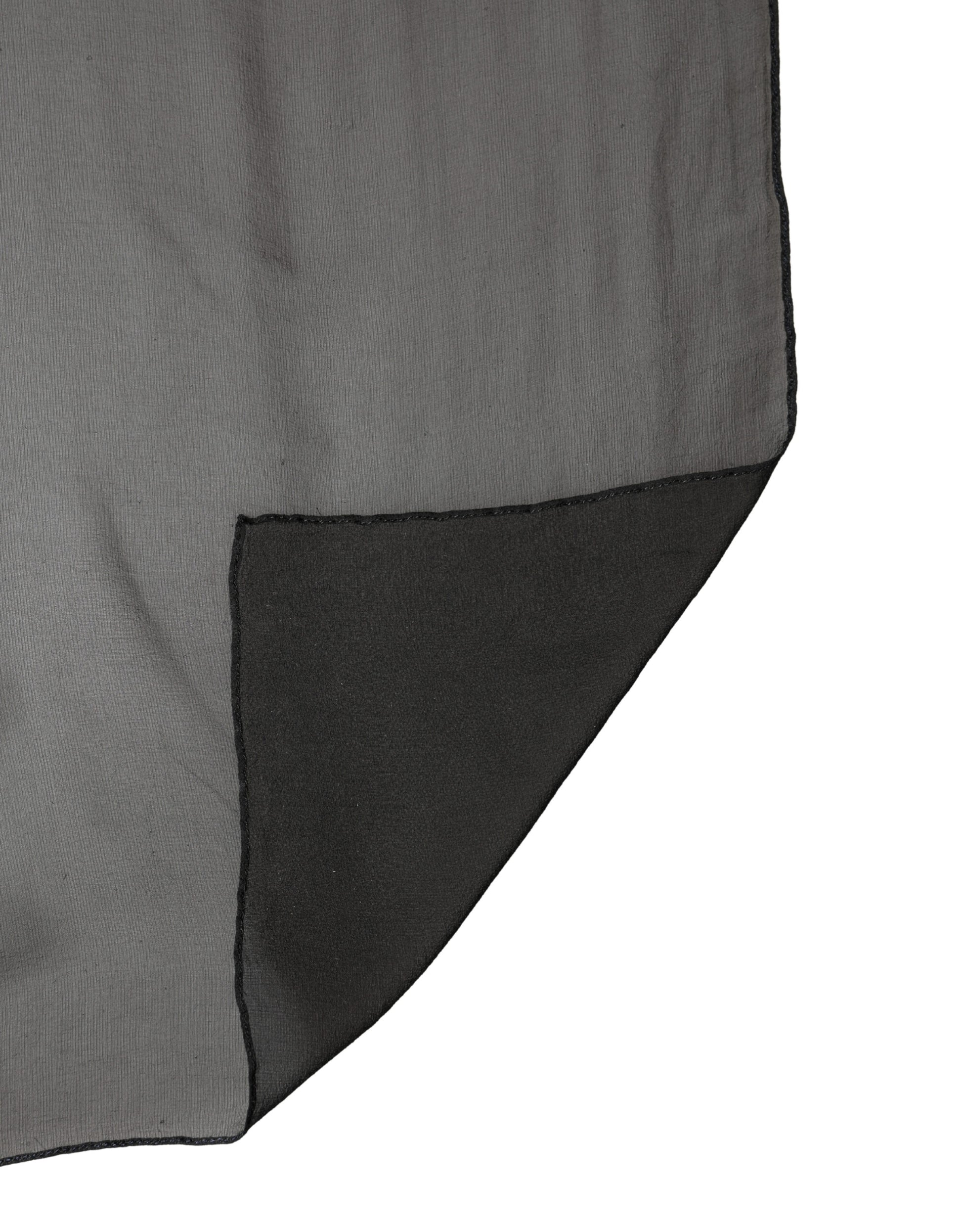 Dolce & Gabbana Black Silk Neck Wrap Shawl Stole 167cm x 126cm Scarf Curated Luxury Accessories by Orvyn
